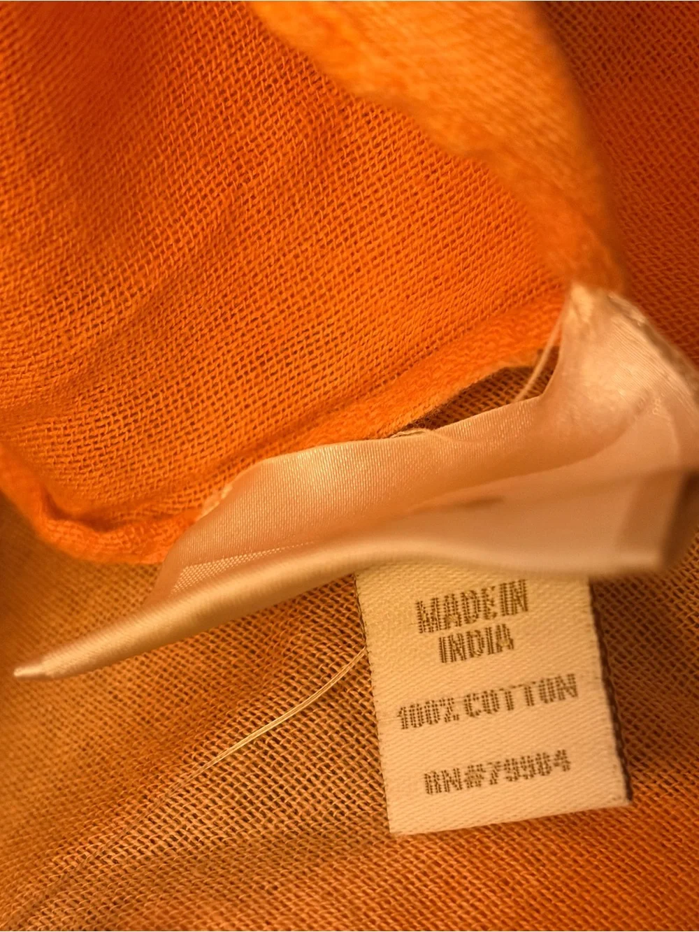 * New Chico's Seville Textured Look Orange Cotton Scarf *
